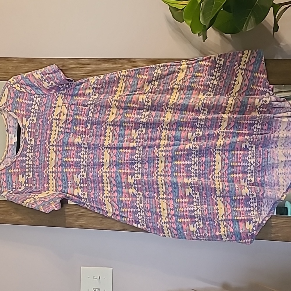 Geometric LuLaRoe Carly High Low Swing Dress